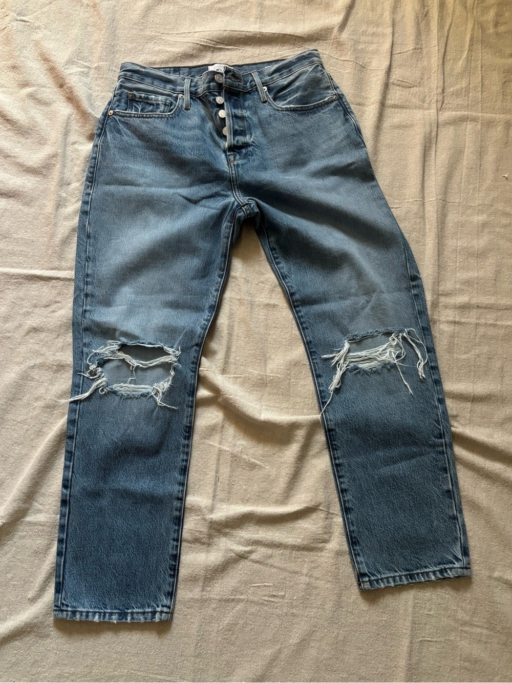 FRAME Le Original High Rise Straight Leg Jeans Nomad Size 28 (meas. 30”) *A161*